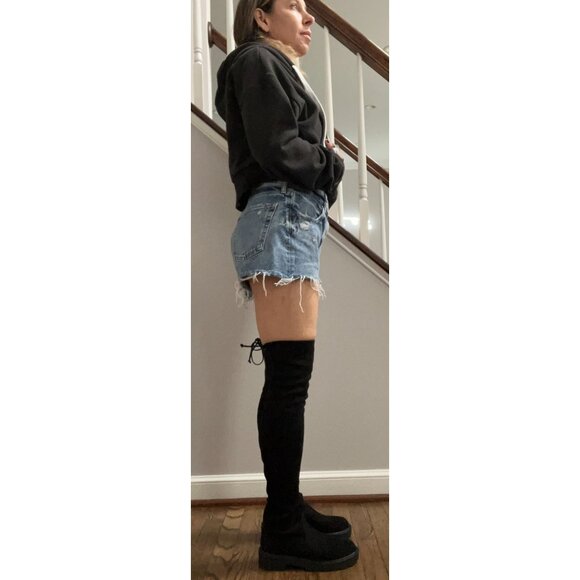 NIB Stuart Weitzman Lowland Lift Over The Knee Stretch Suede Boots. Size 6 - Picture 3 of 9